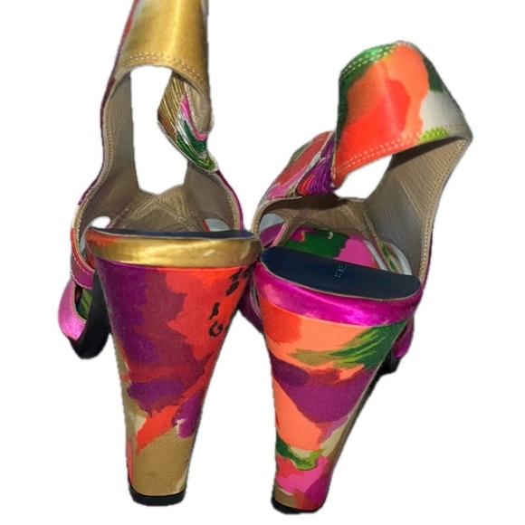 Balenciaga Paris Multicolor Satin Slingback OpenToe Sandals EU39.5 US9 - Picture 8 of 13